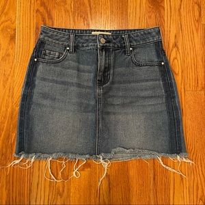 PacSun denim skirt with raw hem